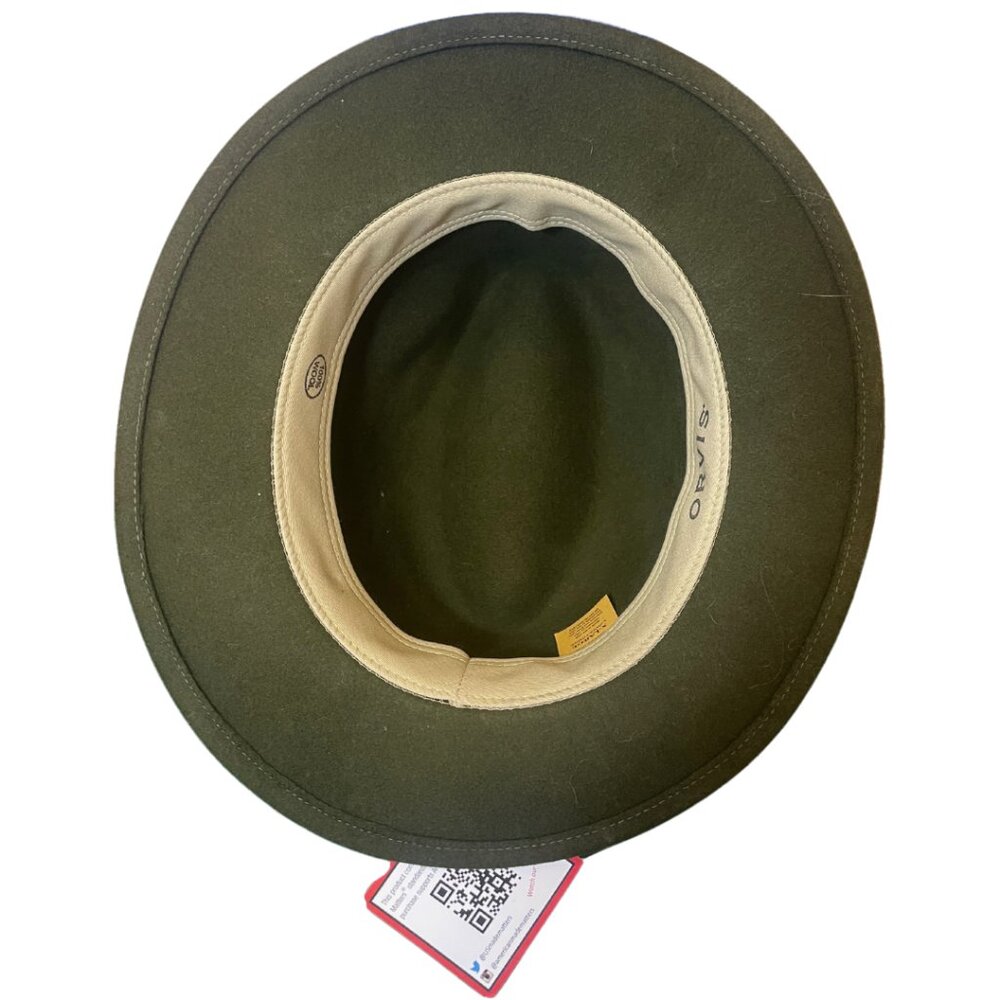 Orvis Matters 100% Wool Forest Green Fedora Hat - Picture 3 of 4